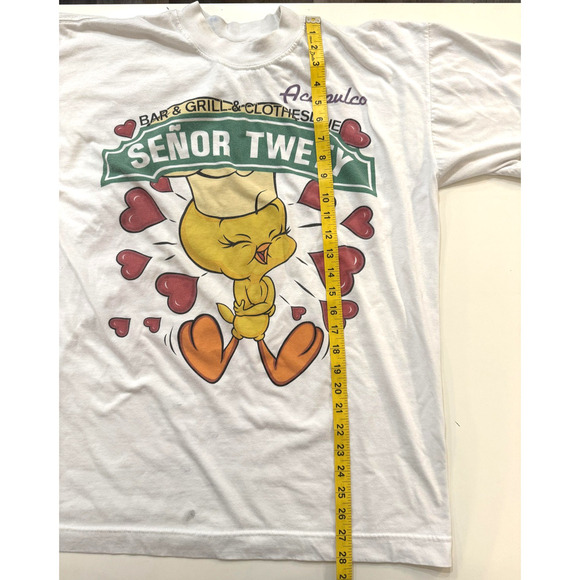 Senor Tweety TShirt Mens Extra Large Looney Tunes Acapulco Graphic VINTAGE 90s - Picture 6 of 8